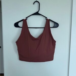 Women’s Scoop Neck Crop Tank Top/Sports Bra Rust